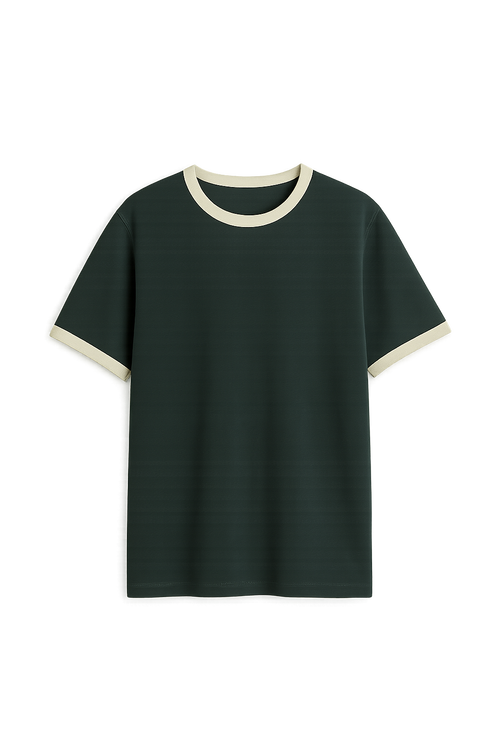 BASIC CONTRAST RIB T-SHIRT