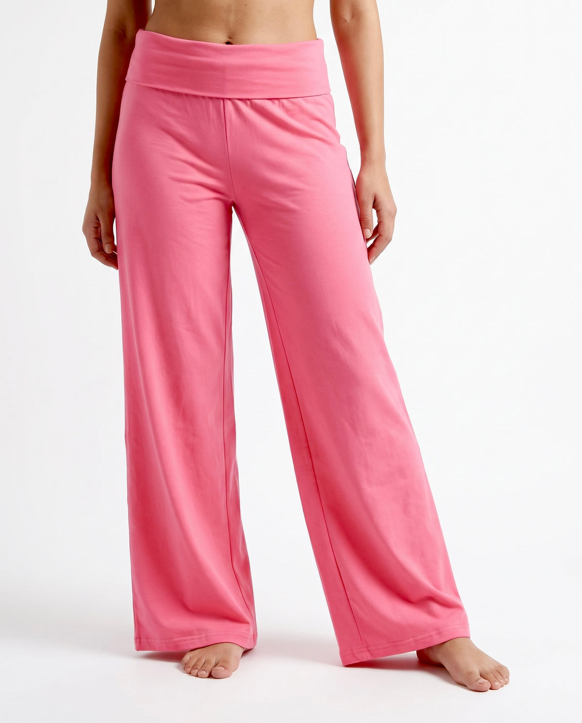 Fold over straight pants(coral color)